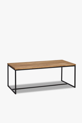 Moderner Kaffeetisch Eiche Furnier mit schwarzen